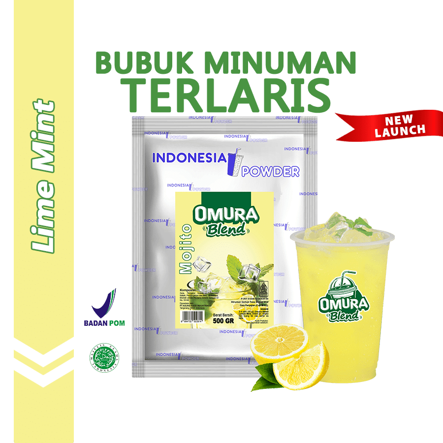 

OMURA Blend Bubuk Minuman Premium Rasa Lime Mint / Mojito Powder Drink 500Gr Omura Powder