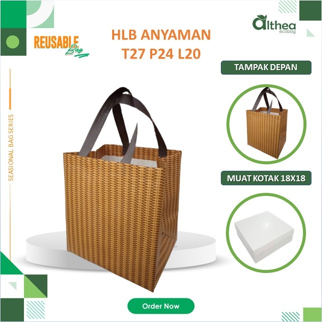 

ALTHEA Tas Hajatan Mewah | Tas Nasi Box 20x20 Laminasi | Tas Aqiqah 27x24x20 Motif Jeans