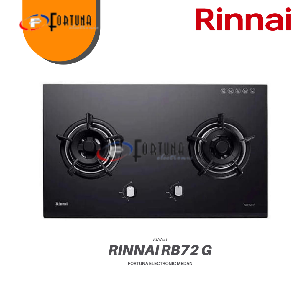 KOMPOR TANAM HITAM RINNAI RB72G/ KOMPOR RINNAI RB 72 G BLACK