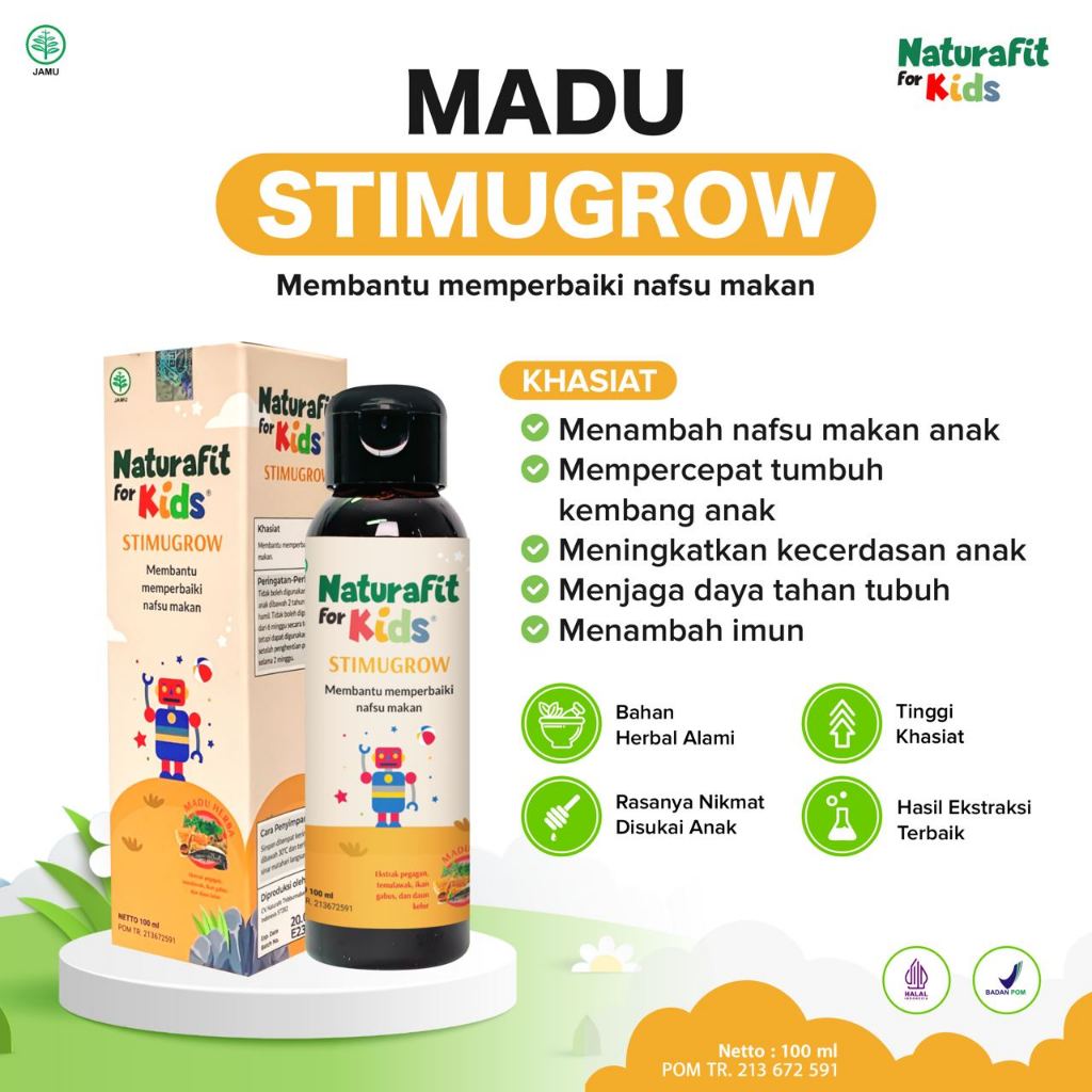 [ Agen Resmi ] STIMUGROW Naturafit For Kids Vitamin Nafsu Makan Anak 2 Tahun Penambah Nafsu makan An