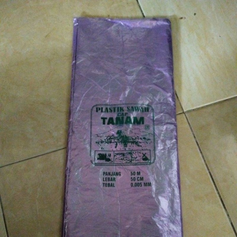 plastik meteran eceran 2M warna ungu ketebalan 0,005