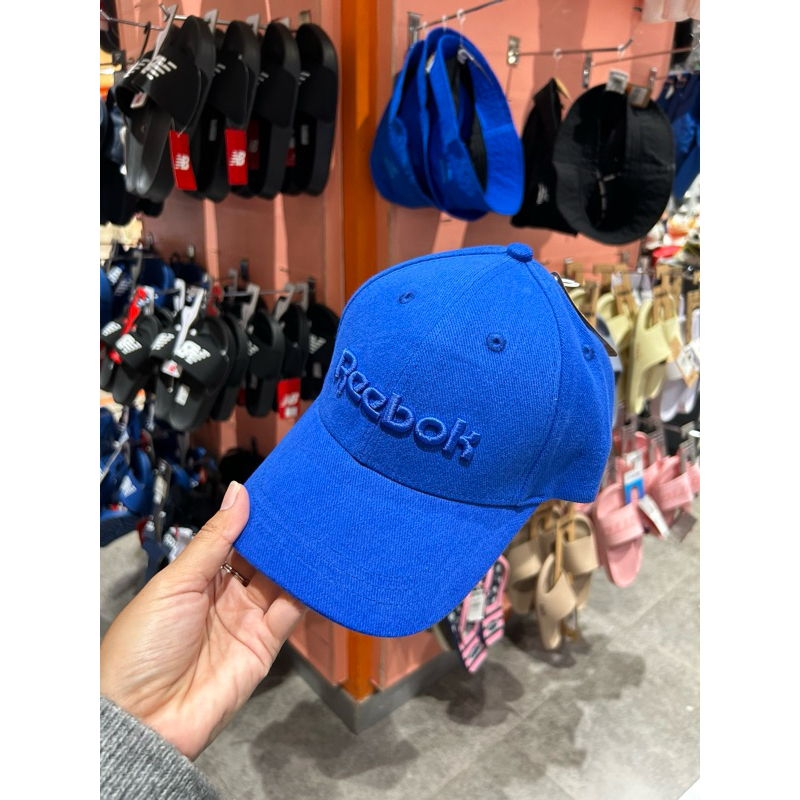 Topi reebok biru timbul bordir tulisannya unisex original sport station