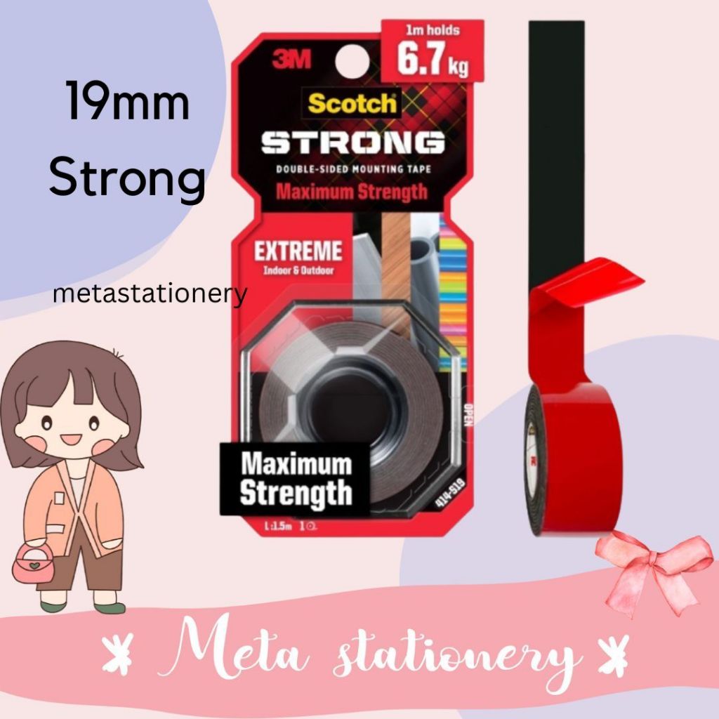 Double Tape / Double Sided / Extreme Mounting Tape 19mm 3M