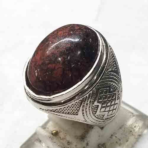 cincin batu akik badar besi merah jamin batu asli bergaransi