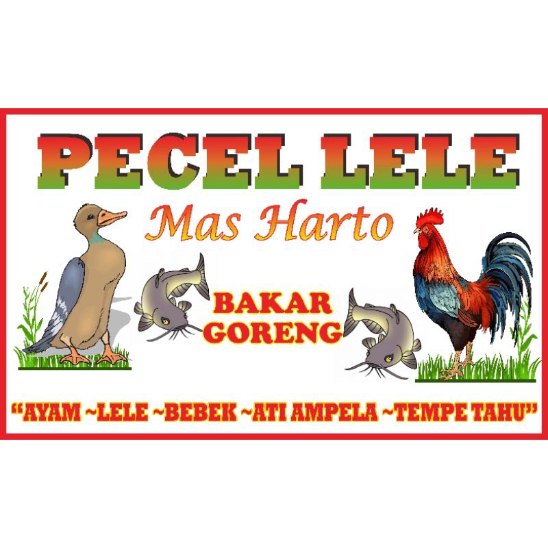 cetak spanduk pecel lele bahan kain TC