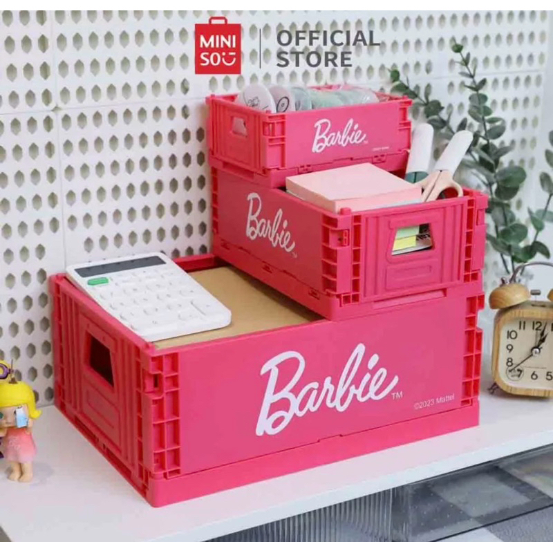 Miniso Barbie Box  Organizer Kotak Penyimpanan Kotak Serbaguna