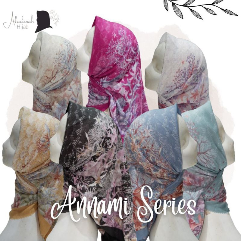 HIJAB KERUDUNG SEGI EMPAT MOTIF ANNAMI SERIES VOAL PREMIUM BESTSELLER TERMURAH