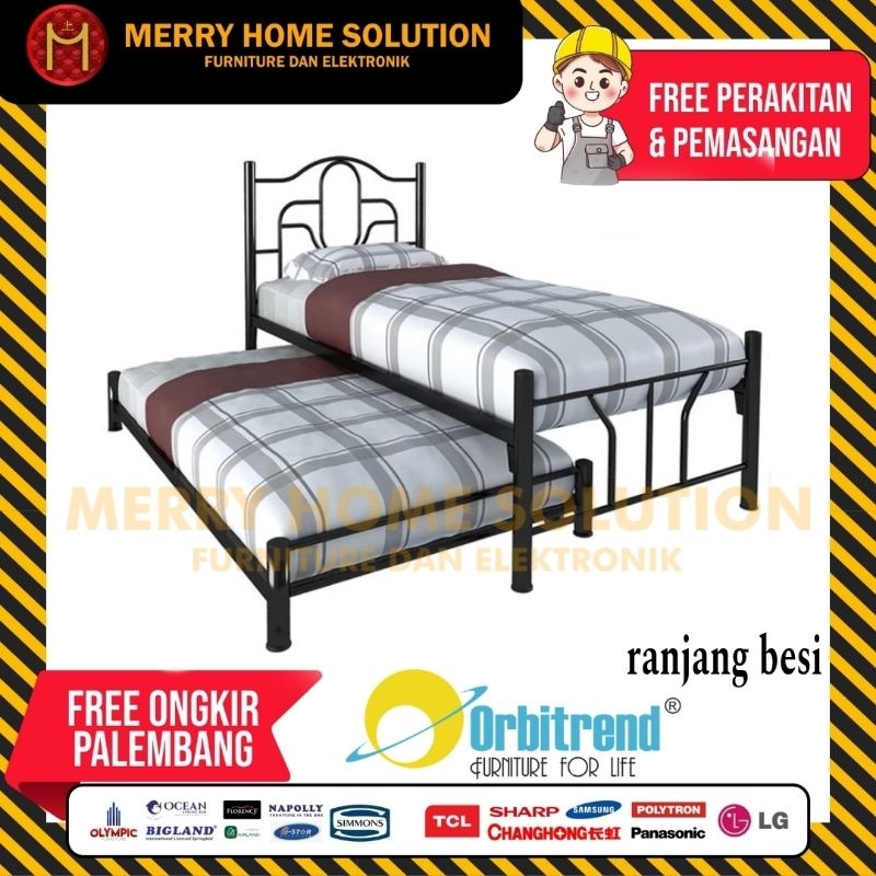 ranjang besi single size orbitrend jupiter ranjang sorong besi orbitrend pluto/ ranjang besi 2 in 1 