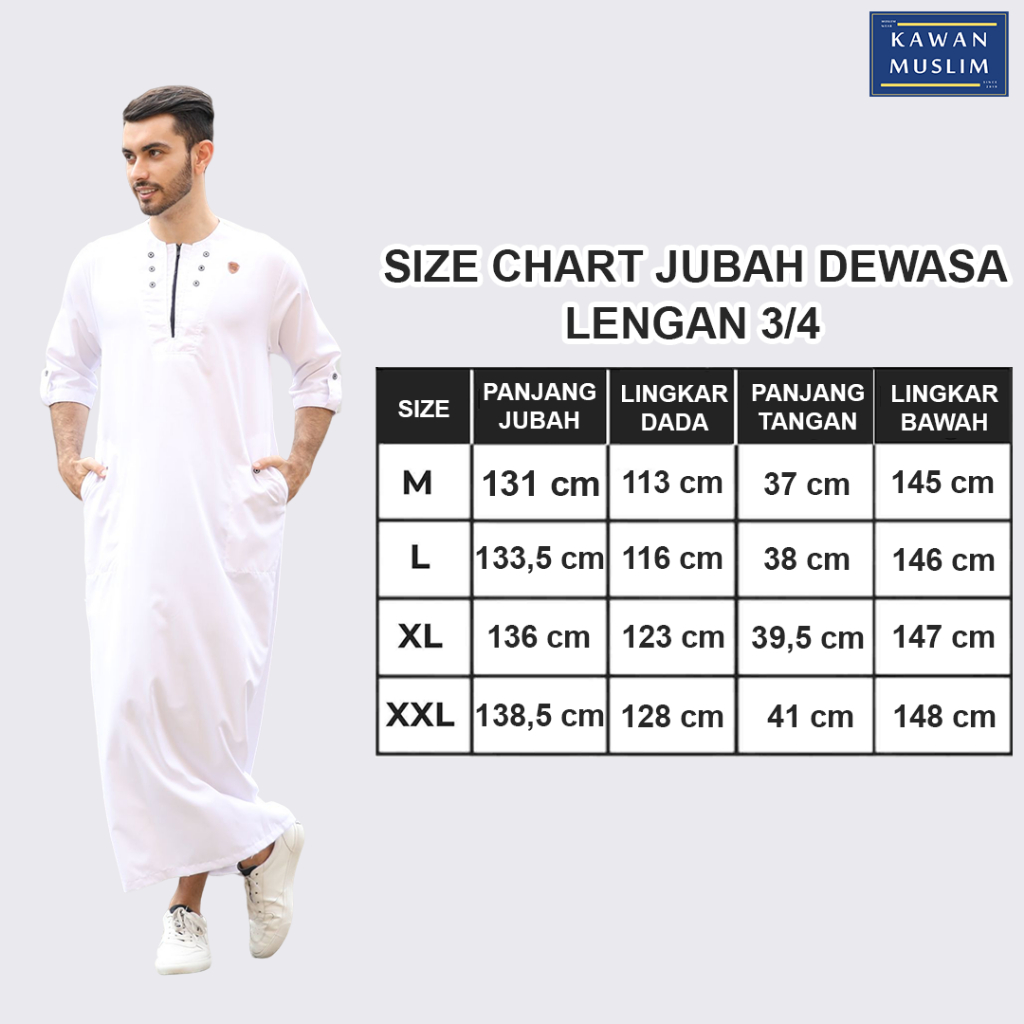 Kawan Muslim - Jubah Gamis Pria Ikhwan Cowok Dewasa Bahan Adem Bisa Cod-1