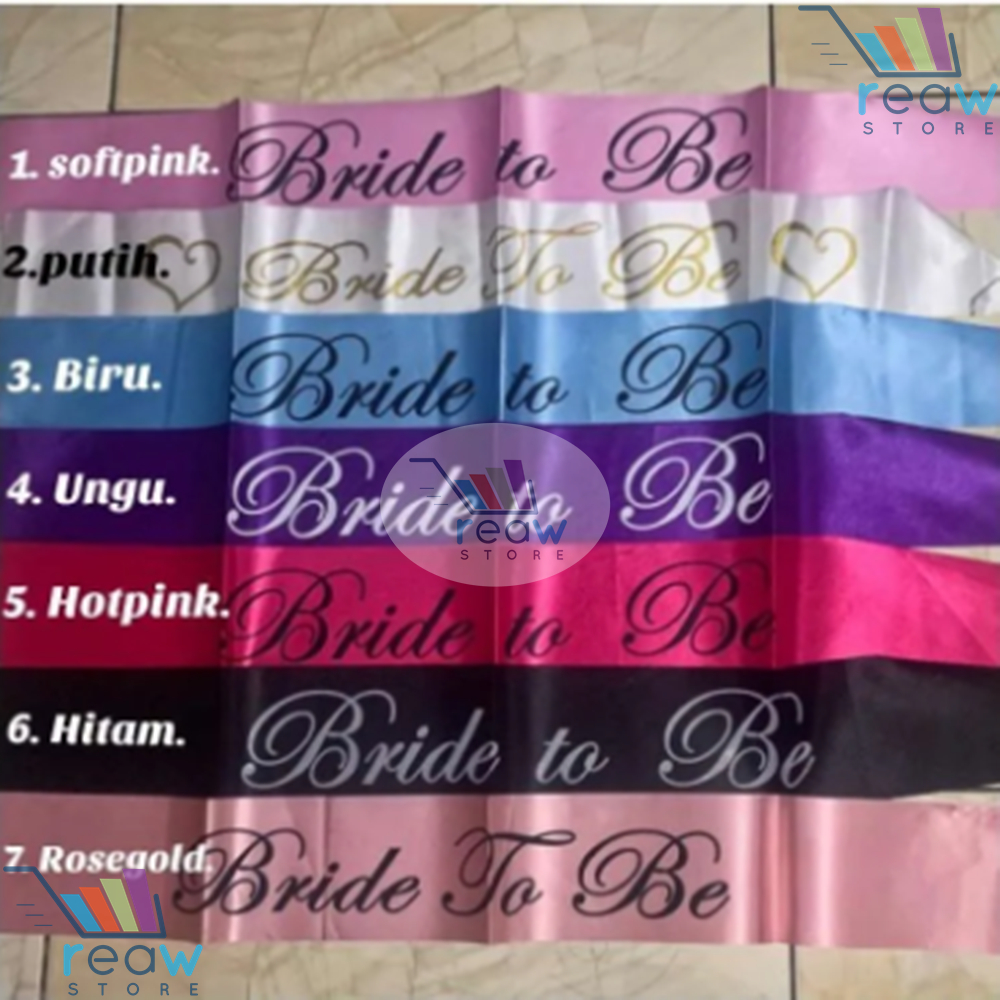 Sash Selempang Bordir Bride To Be Bridal Shower