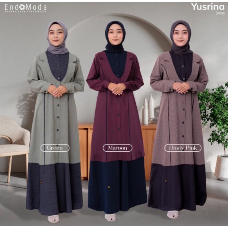 Gamis Polos Yusrina by Endomoda
