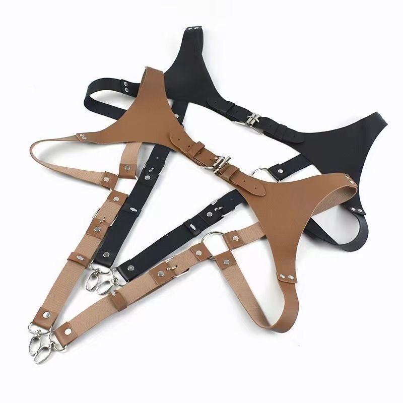 Suspender Kulit Pu Leather Suspender Bretel Suspender Pria Suspender Backpack Suspender Dewasa