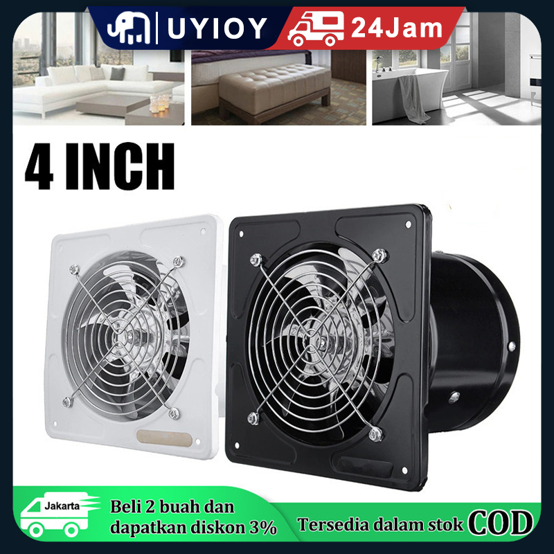 Exhaust Fan Dinding 4Inch Kipas Exhaust Ventilasi Dinding exhaust fan kamar mandi Booster Fan