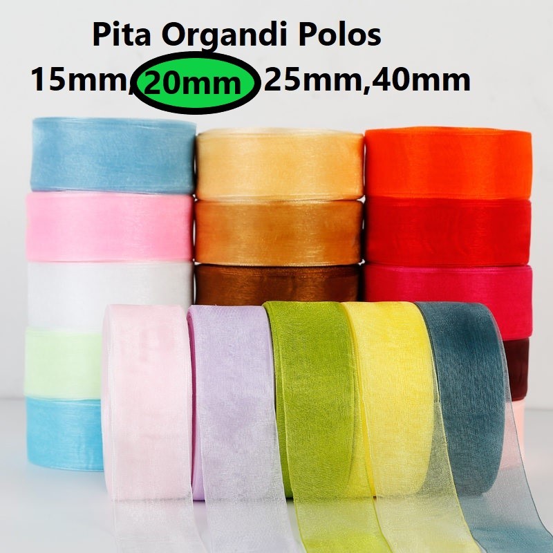 Pita Organdi/Organza Polos 20mm Harga/Roll