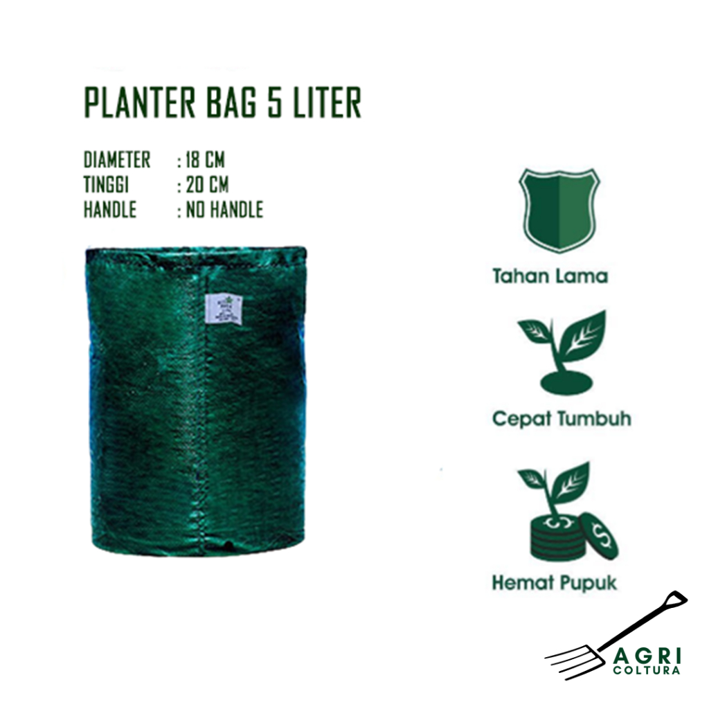 Planter Bag 5 Liter No Handle 100% Media Tanam Planter Bag 5 Liter
