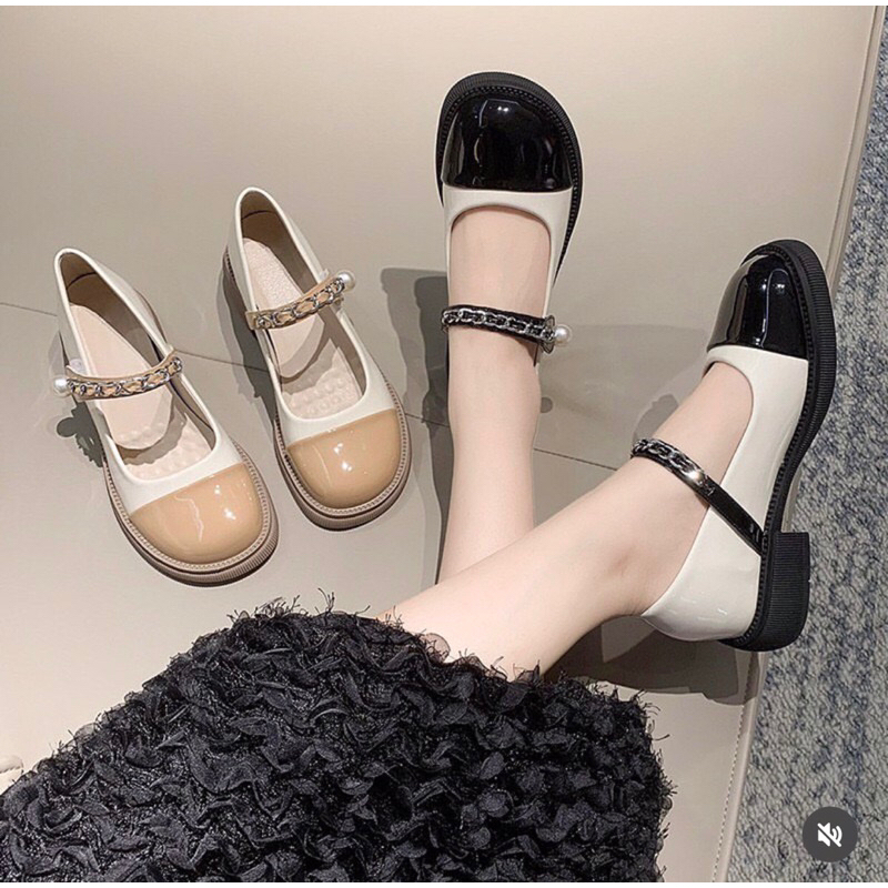 831 sepatu pantofel wanita cewek mary jane hitam nude flatshoes nyaman empuk recommend best seller i