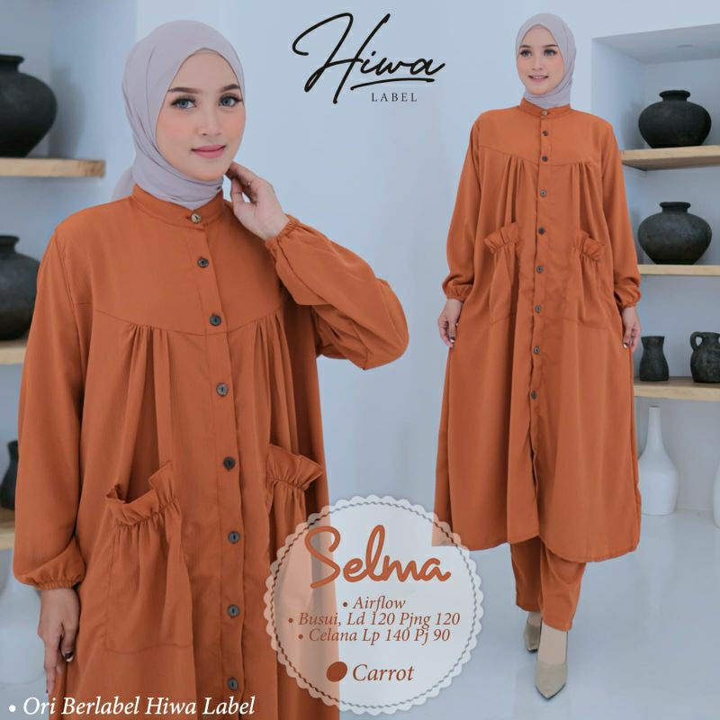 SELMA SET SETELAN LONG TUNIK JUMBO AIRFLOW LD 120 XXL