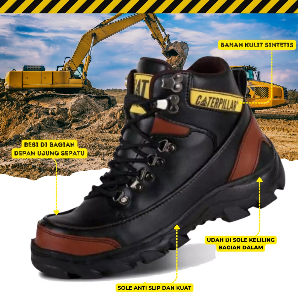 ART Y88D Sepatu Safety Pria Caterpillar Steel Toe  Sepatu Pria Boots Septi Ujung Besi Outdoor Tracki