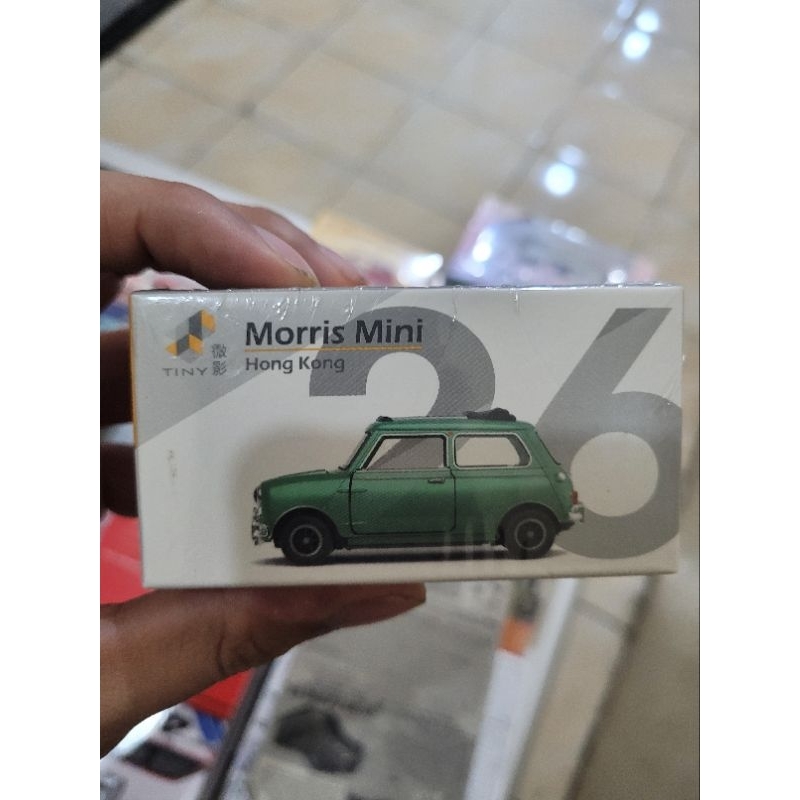 tiny diecast morris mini green