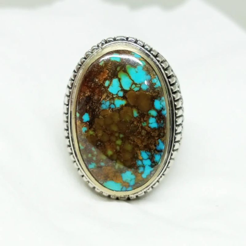 Cincin Pirus Persia Biru Urat Emas Lawasan