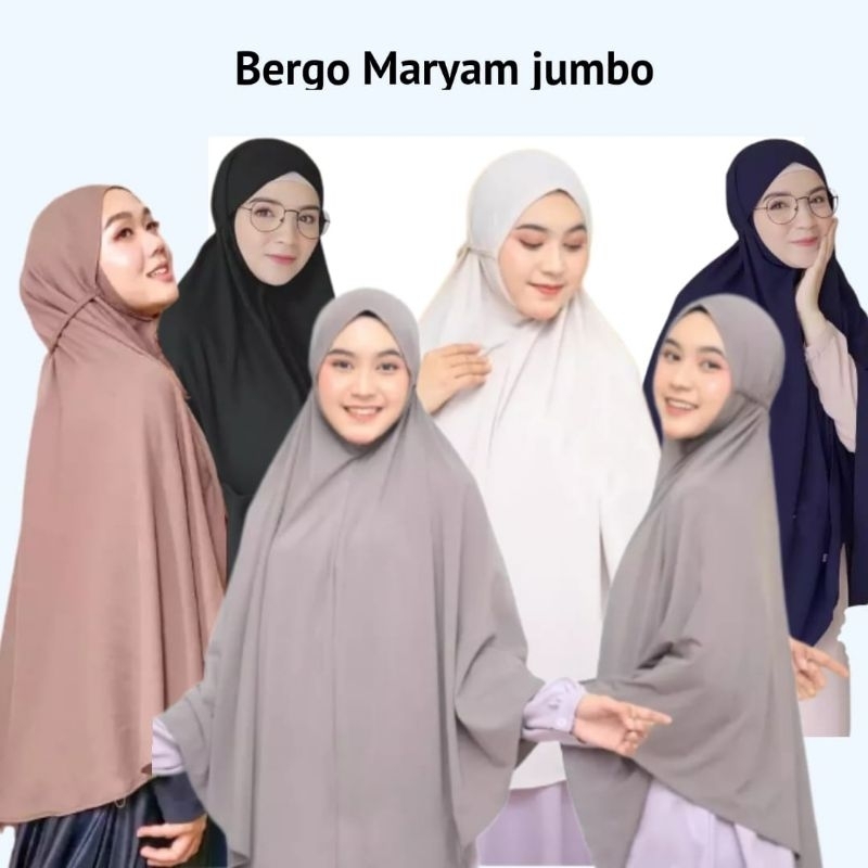 Jilbab Bergo Maryam Non Pet Tali Wolfis