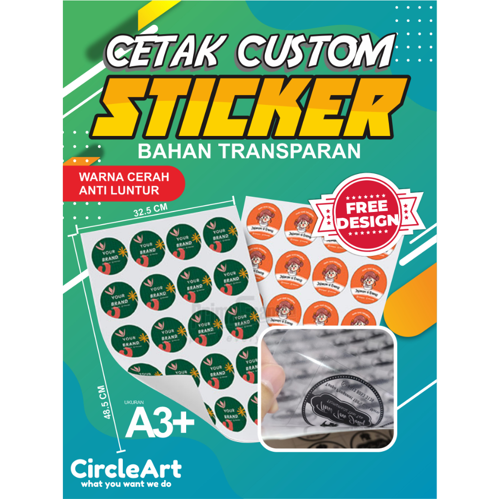 

Cetak Stiker Custom A3+ Transparan | Stiker BeningTahan Air | Label Makanan, Minuman, Usaha | Free Design