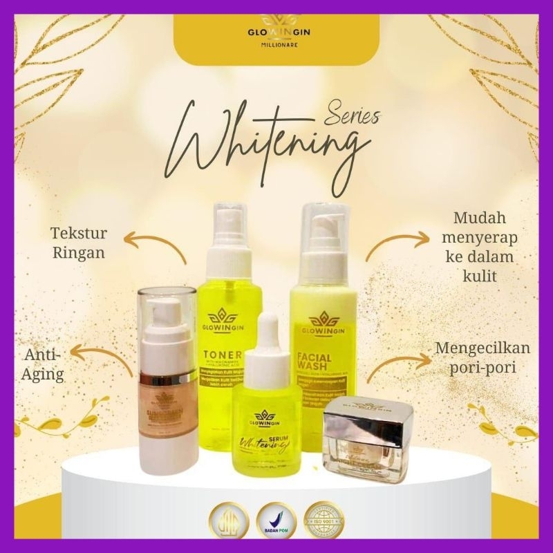 Glowingin skincare, paket whitening, mengatasi wajah kusam,mencerahkan, memutihkan,memutrisi kulit w