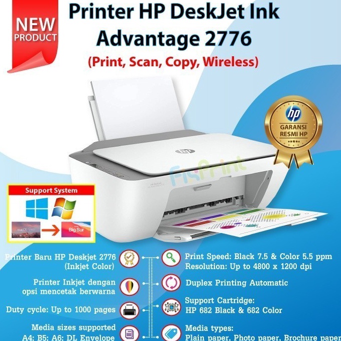Murah Banget Printer HP Deskjet 2776 2775 2335 2336 2337 no WiFi All in One AIO Print Scan Copy WiFi