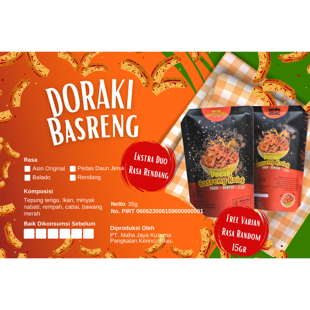 

Doraki Basreng - Paket Duo Basreng Varian Rendang - Free Basreng 15g