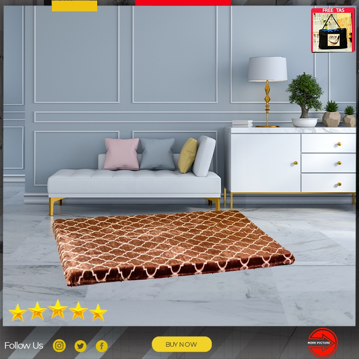 Berkah Saluyu Karpet bulu Rasfur motif Panjang 160cm Lebar 100cm Tebal 3,5cm karpet lantai  SPM