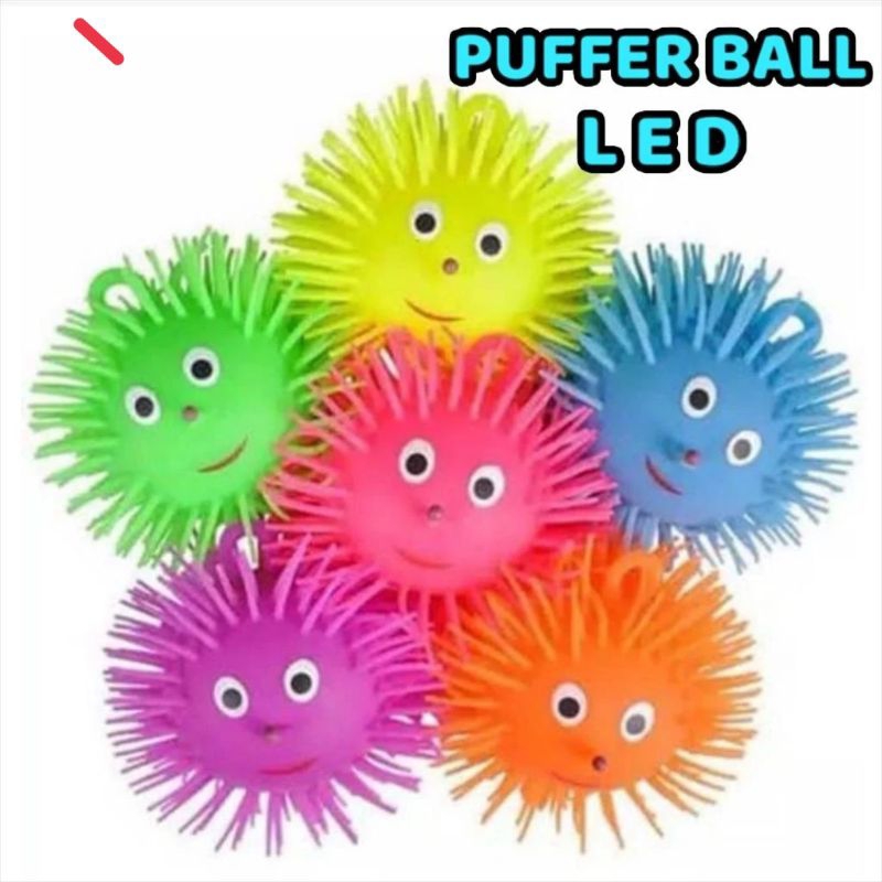 Mainan Anak Ubur-ubur Bola lampu Puffer Ball / Mainan Bola Lampu LED / Mainan Duri