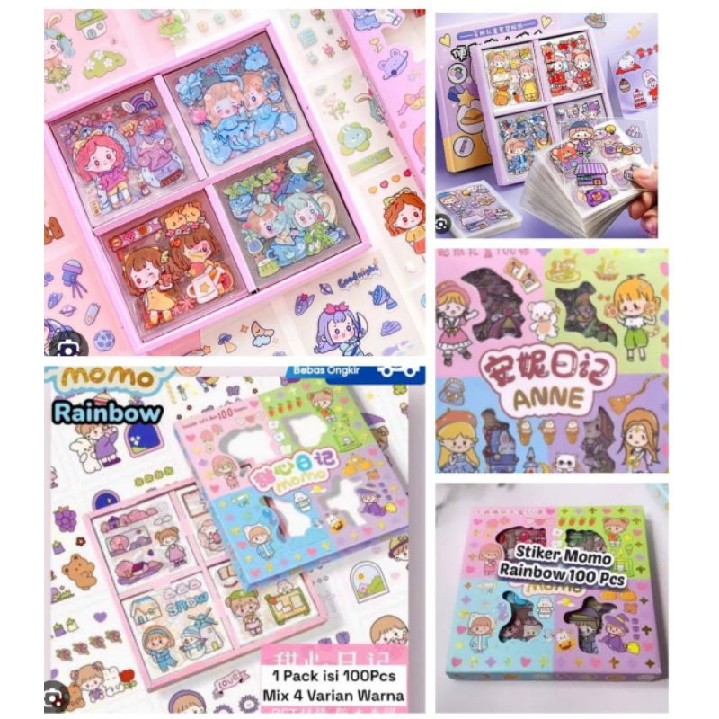 

stiker momo 1 box isi 100 pcs/stiker anak 1 box sudah mix