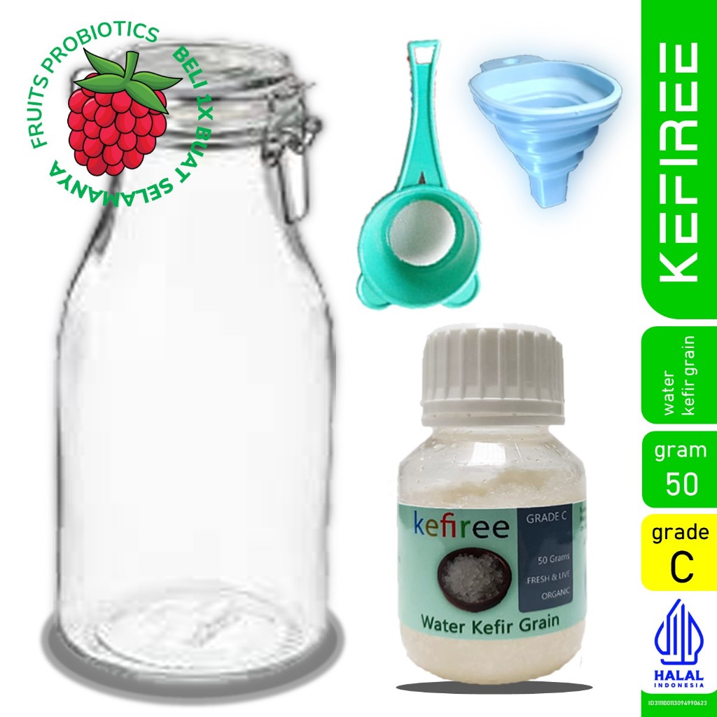 

Bibit Water Kefir - Water Kefir Grain - Basic Water Kefiree Kit - 50 gram
