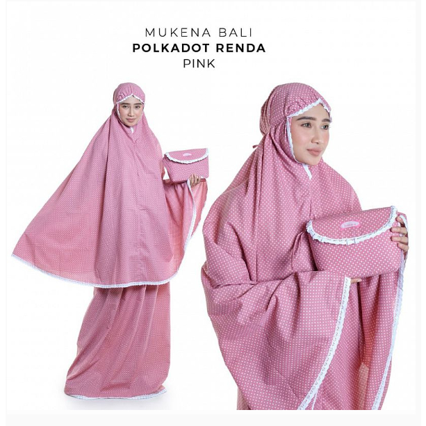 MUKENA BALI POLKADOT RENDA DEWASA RAYON JANGER