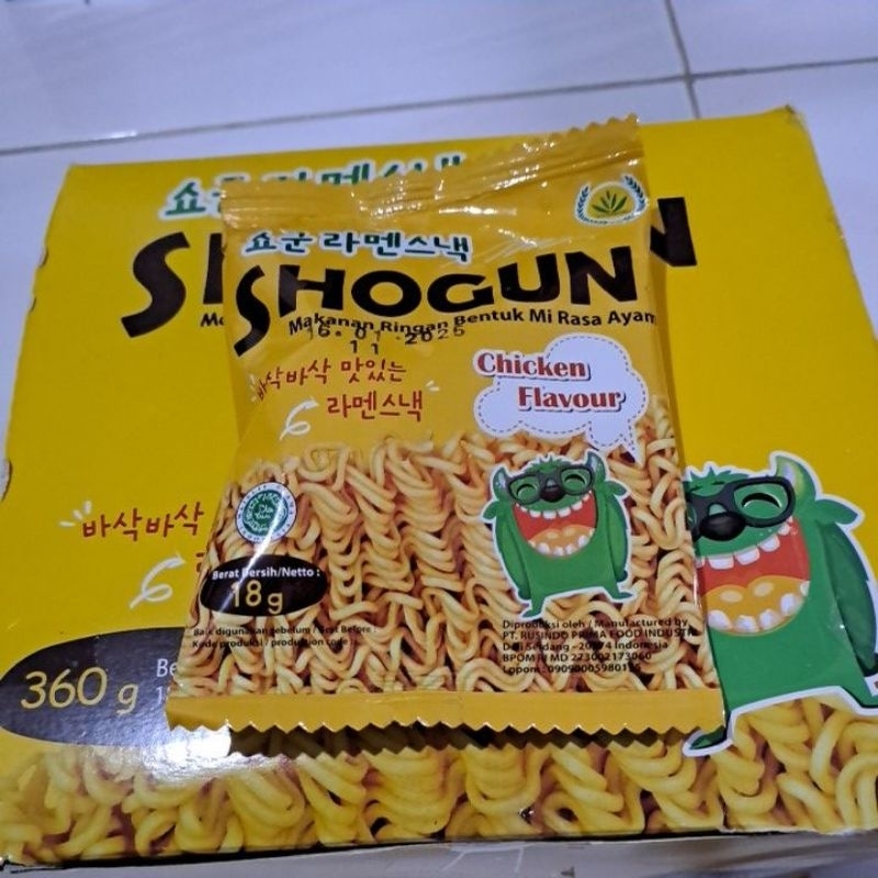 

shogun chicken flavour, mie kering siap makan