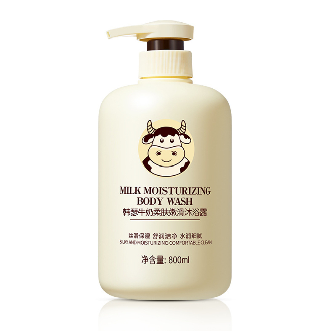 800ML Milk Sabun pemutih badan Shower gel susu Sabun Mandi Cair Body Wash Susu Kambing Pemutih