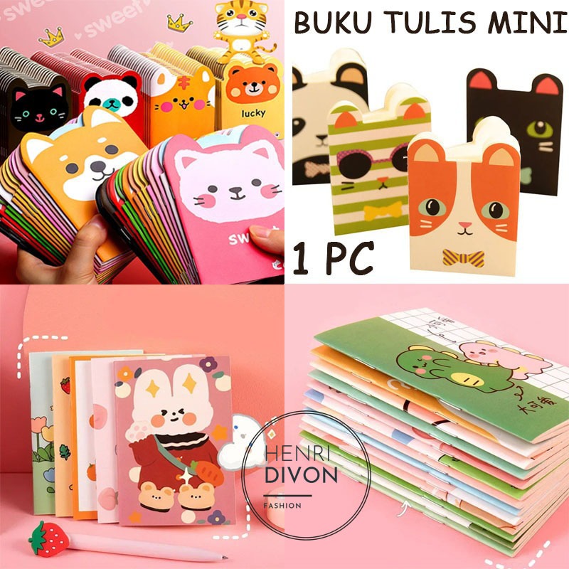 

Buku Tulis Mini Notebook Kecil Kartun 1PC RANDOM 12 cm x 8.5 cm Cute Memo Note Book Buku Catatan Diary