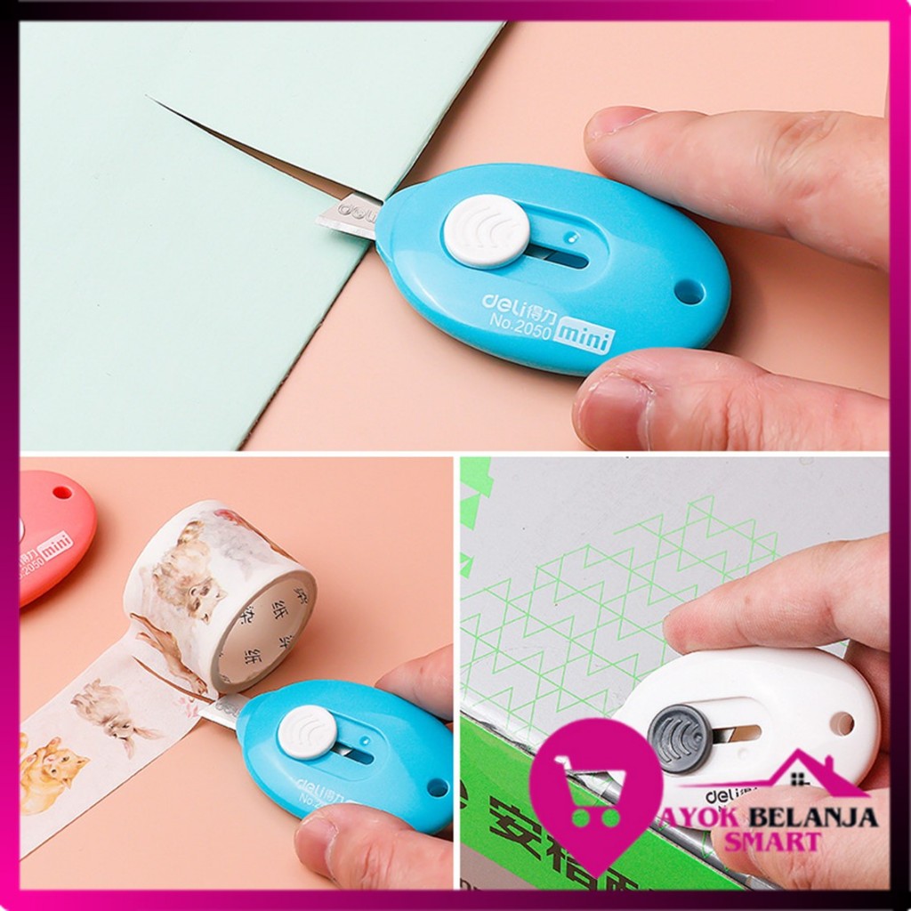 

ABS Cutter Mini Portable Bentuk Oval Mini Cutter Polos Travel Kit Pemotong Kertas Paper Cutter Lucu Bentuk Awan Warna Pastel Untuk Unboxing Paket