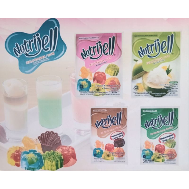 

Nutrijell jelly ekonomis rasa buah 10gr & dan rasa coklat 20gr - NUTRIJELL EKO