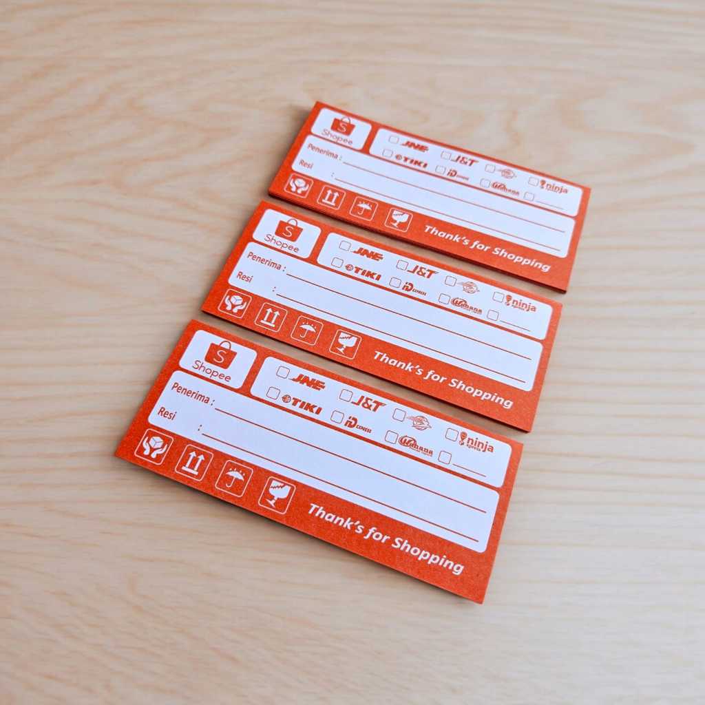 

LABEL RESI PENGIRIMAN SHOPPE / LABEL PENGIRIMAN SHOPEE MINI / LABEL SHOPEE MINI ORANGE.