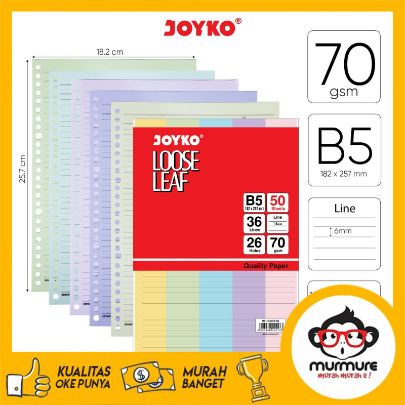 

MURMURE I LOOSE LEAF COLOR ISI KERTAS FILE BINDER WARNA JOYKO B5
