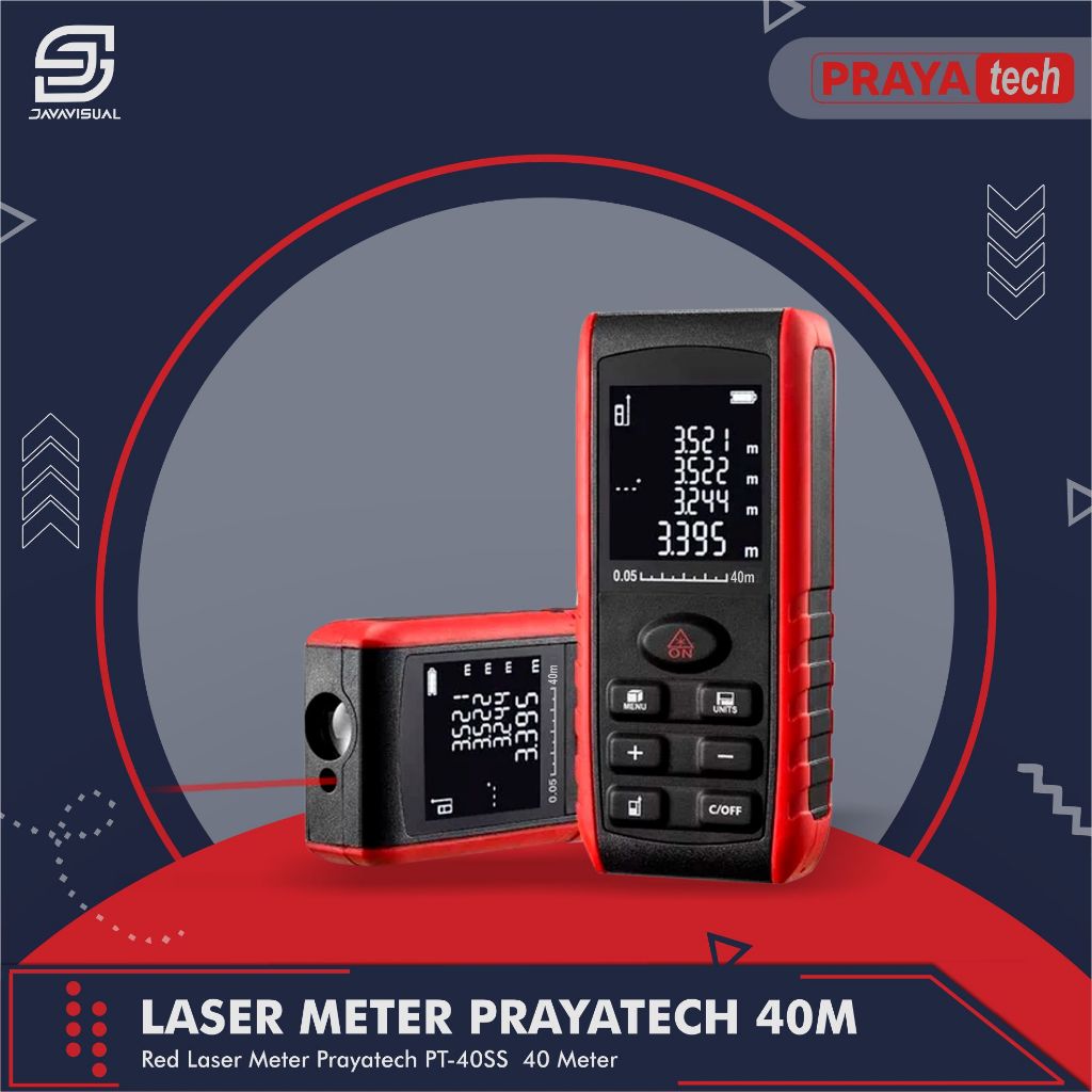 Laser Meter Prayatech PT-40SS 40M, Pengukur Jarak Digital dengan Akurasi ±1.5mm