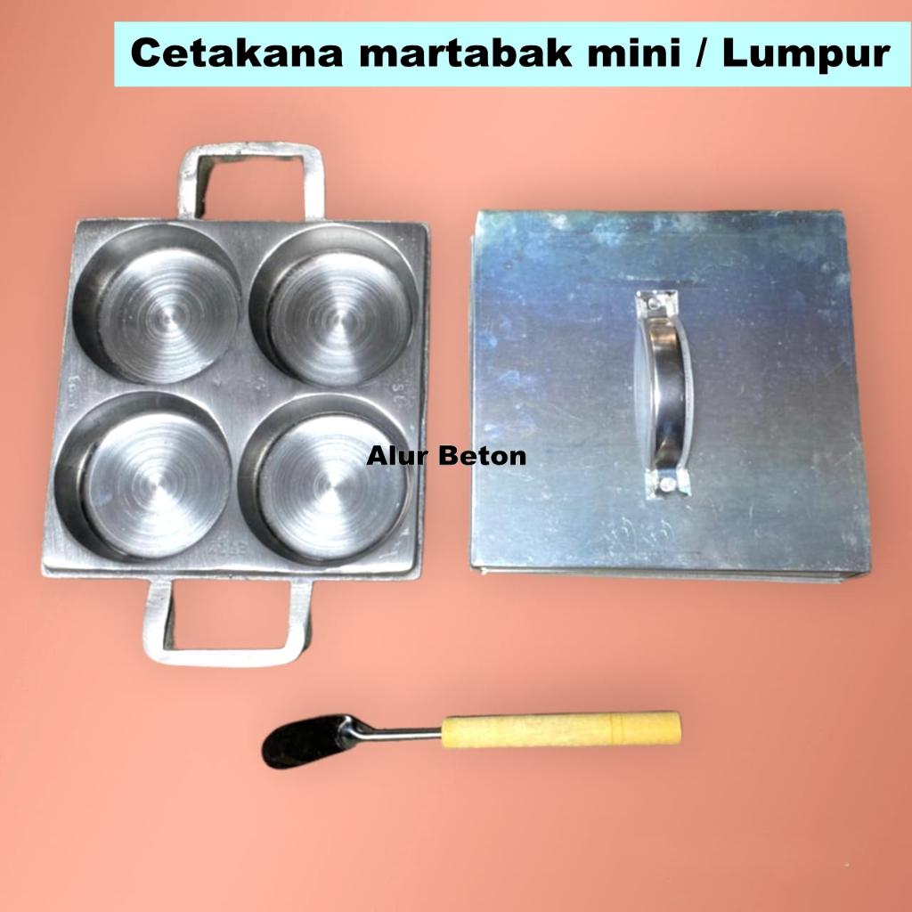 Cetakan Kue Lumpur 8.2cm SL - Martabak Mini Wingko - TEBAL + Tutup & Sutil Kue