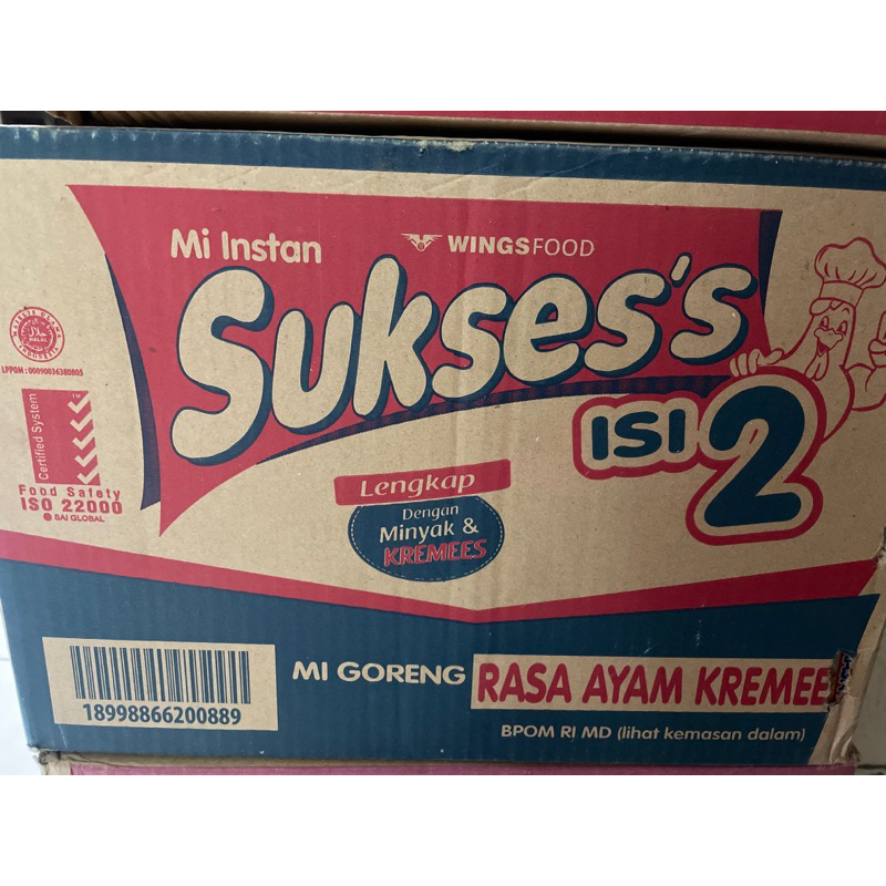 

MIE SUKSES AYAM KREMES GORENG isi 2 bungkus 1 dus isi 24 pack