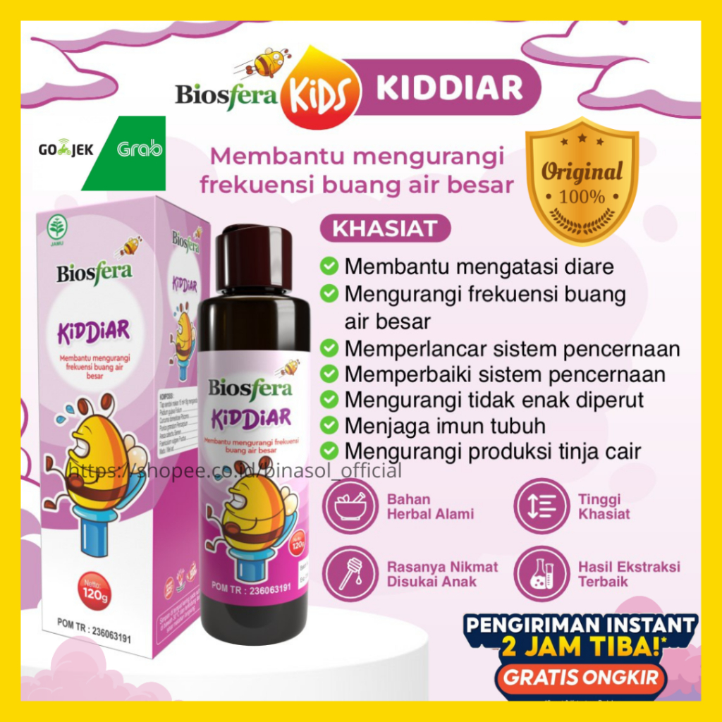 KIDDIAR BIOSFERA KIDS Obat Mencret Diare Sembelit Anak Probiotik Anak Original 120gram
