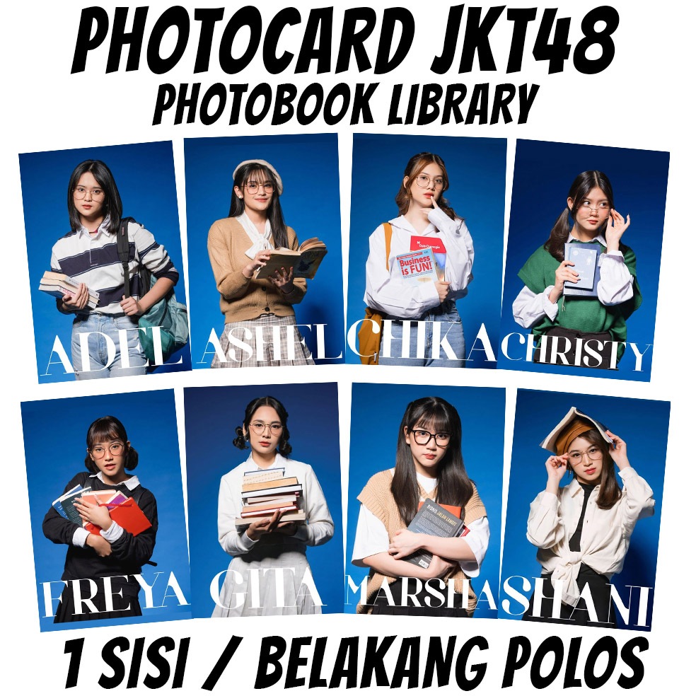 SUNOPY - Photocard JKT48 Photobook Library Unofficial - Belakang Polos - Free Plastik - Photo Card Adel Freya