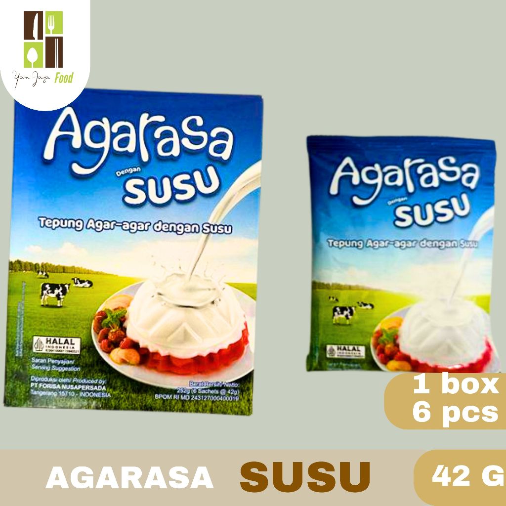

Nutrijel Agarasa/Agar-Agar Rasa Susu 42 g 1 BOX / 6 PCS / SACHET