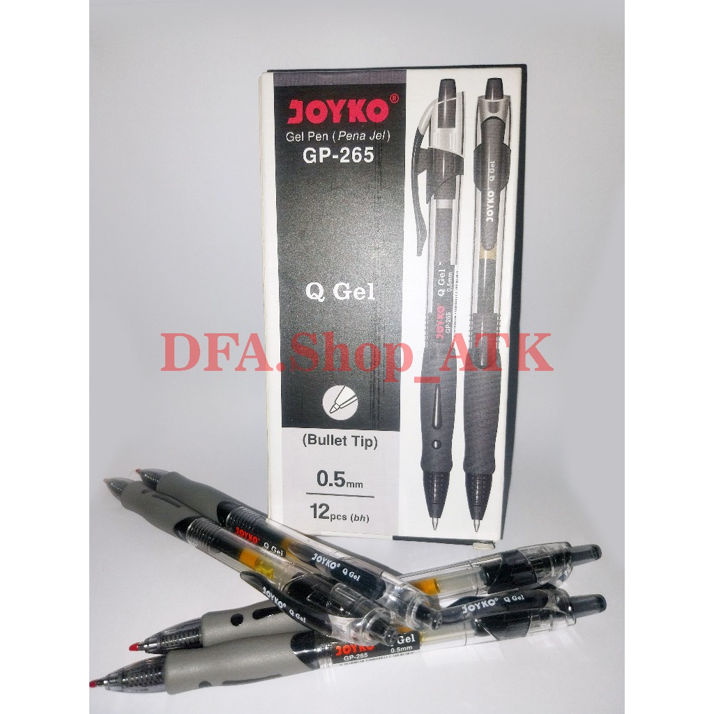 

PEN GEL PEN KLIK JOYKO GP-265 Q GEL ( HITAM ) 0.5 MM 1 BOX 12 PCS PRODUK ORIGINAL JOYKO