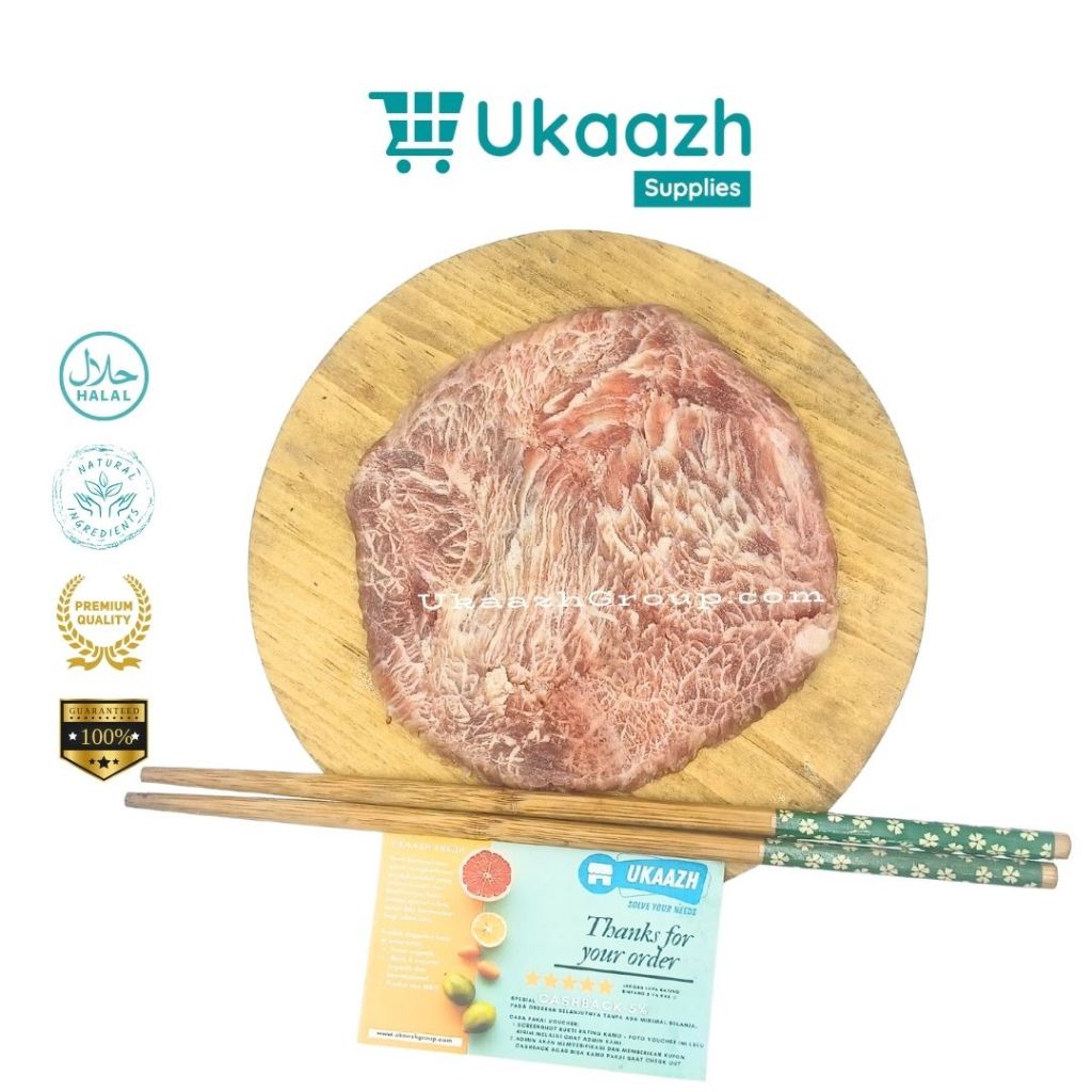 

Ukaazh Daging Sapi Beef Steak Wagyu Ribeye Meltik Meltique 0,1 Kg 100 Gram