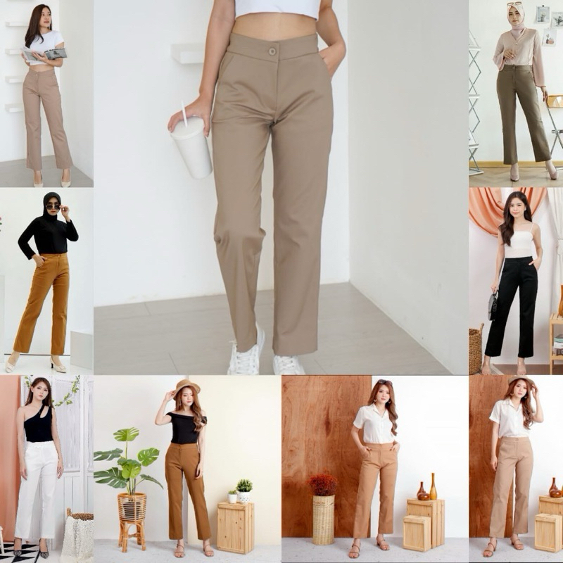UPGRADE HIGH WAIST KULOT - Celana upgrade original wanita / Celana kantor Kulot / Celana Katun Stret